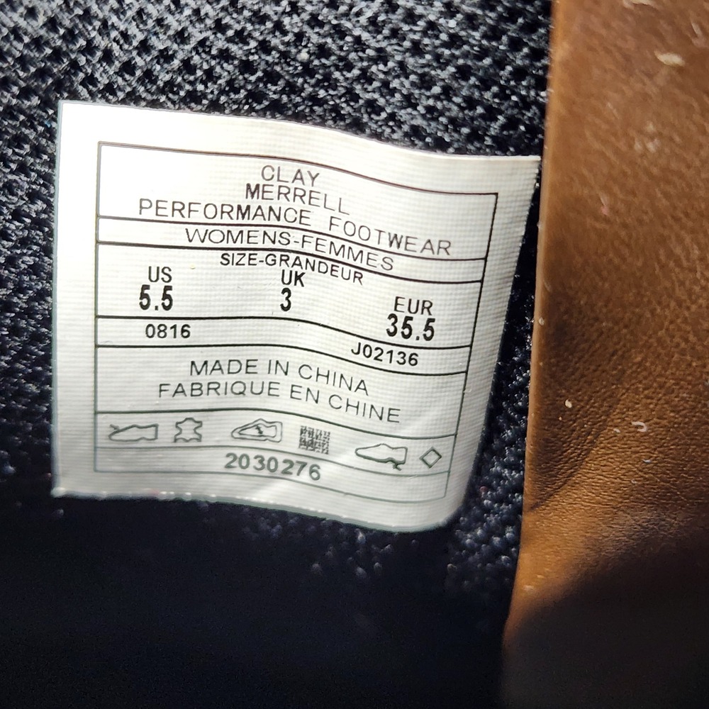 Merrell Clay Waterproof Ankle Boots Womens 5.5 Brown Leather Side Zip Booties - Picture 8 of 10